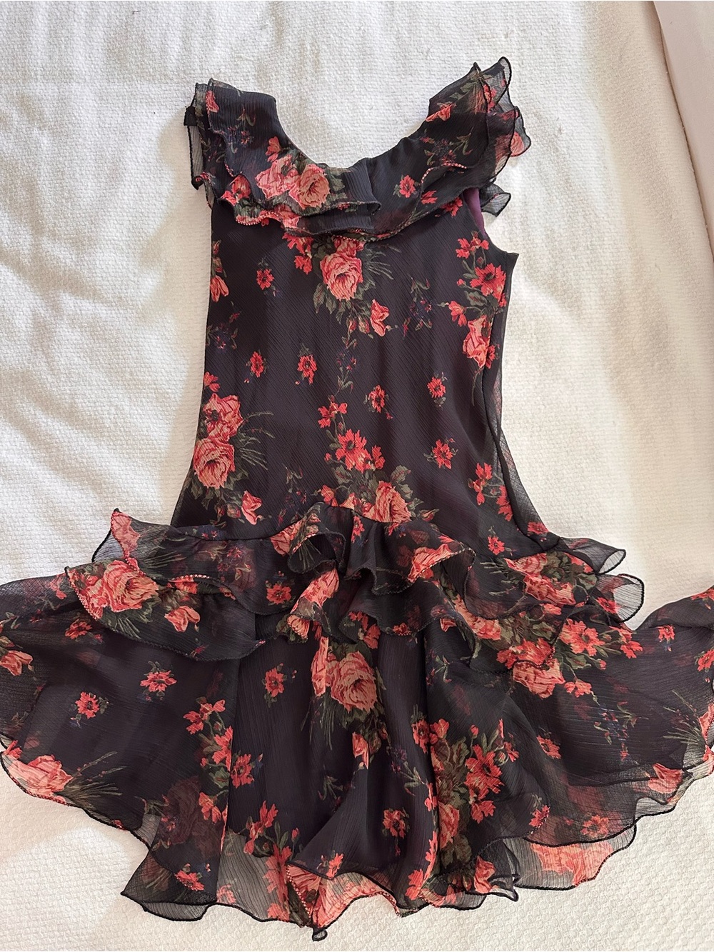 Ralph Lauren Black Dress with Pink Floral Print